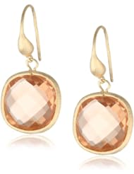 Gold-Tone Peach Quartz Earrings