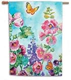 Summer Hollyhocks - Toland Art Banner