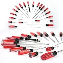 20 Pcs Screw Driver Set Red/Clear Handle