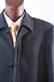 Men's Single Breasted Charcoal Luxury Wool Three-Quater Length Zippered Topcoat