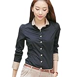 (ケイグラッソ) ブラウス 長袖 リボン 付き Yシャツ (全3色) カッターシャツ バイカラー ブラック ネイビー グレー M L XL