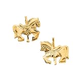 14K Yellow Gold Children's Carousel Earrings