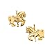 14K Yellow Gold Children's Carousel Earrings