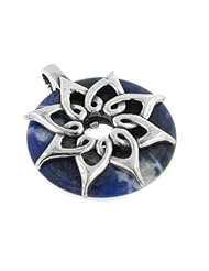 Sterling Silver Knotted Starburst Genuine Blue Sodalite Pendant