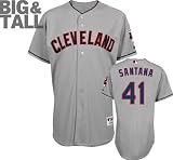 Carlos Santana Jersey: Big & Tall Majestic Road Grey Authentic Cleveland Indians Jersey