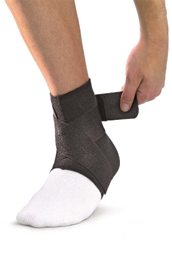 Mueller Ankle Support withstraps, Black, Large