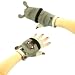 Winter Knit Flip Top Animal Fingerless Mittens Gloves Glomitt Raccoon Gray
