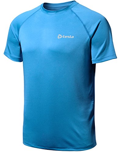 TM-MTS03-RBZ_Large j-XL Tesla Men's Lightweight HyperDri Cool T Shirt Sports Running Short Sleeve Athletic Top MTS03