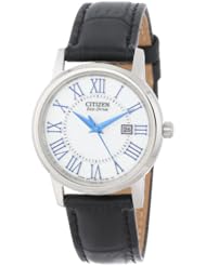 Citizen Womens EW1568-04A Eco-Drive Black Leather Strap Casual Watch