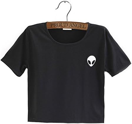 Shangyun Fashion Alien Women T Shirts (M, Black)