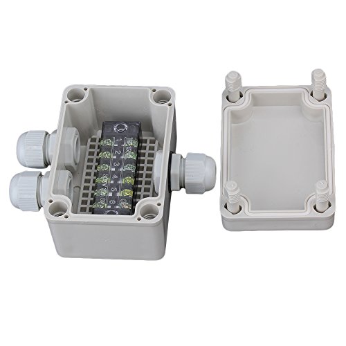BQLZR White Plastic Junction Waterproof Square Electric Box With 6 Position Terminals