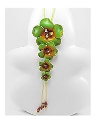 Green Flower Cotton Necklace