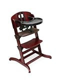 Badger Basket Evolve Convertible Wood High Chair with Tray and Cushion, Cherry