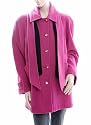 PINK WOOL WOMENS COAT WITH DETACHABLE SCARF