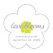 White With Lavender Flower Shaped Stickers