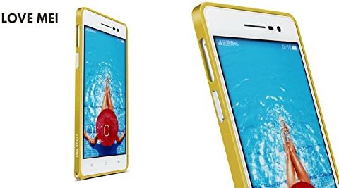 Dsrlucky Gold Color Fashion Love Mei 0.7mm Metal Aluminum Bumper Frame Case Cover for Oppo R3