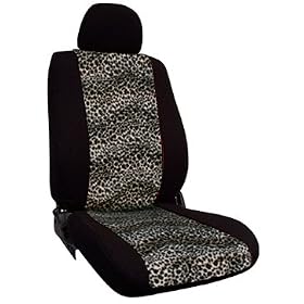 Shear Comfort Custom Ford F250 to 550 Regular or Crew Cab Seat Covers - REAR ROW: Crew Cab 60/40 Split Back and Bottom w/ Pullout Arm and Adjustable Headrests (2004-2007) - Neo-Sport Black w/ Cheetah Gold Print Inserts