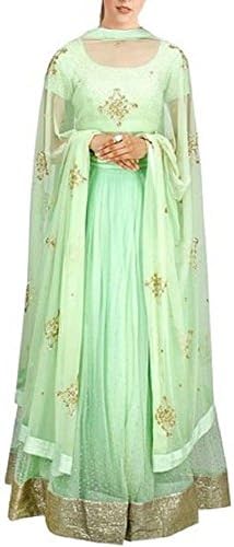 Pista Green Partywear Lehenga EthnicDresses Women's Rakhi Skirt Choli Hand embroidered