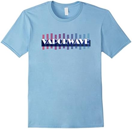 Men's VAPORWAVE Retro Style 80s and 90s Inspired T-Shirt Medium Baby Blue