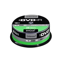 Intenso DVD-R 4,7 GB 16x DVD-Rohlinge bedruckbar kratzfest 25er Spindel