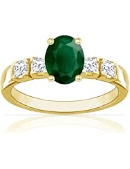 14K Yellow Gold Oval Cut Emerald Setting
