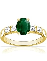 18K Yellow Gold Oval Cut Emerald Setting