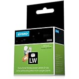 DYMO LW Extra-Small Labels, 1/2" x 1", White, Self-Adhesive, Roll of 1,000 (30333)