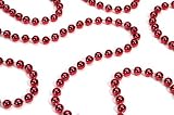 Pack Of 12 Shiny Red Beaded Christmas Garlands 108' x 8mm