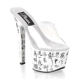 Women's Sexy Platform Shoes 6 3/4 Inch Stiletto Heel SlideChinese Japanese Costume Accessory White