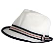 Vented Linen Cool Summer Fedora Trilby Hat, Large Extra Large, White