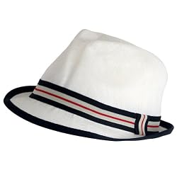 Vented Linen Cool Summer Fedora Trilby Hat, Large Extra Large, White