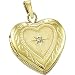 14K Yellow Gold Heart Design Diamond Locket (0.01 ctw, G-H, SI1)
