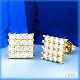 14K Diamond Cufflink Earrings