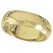 14K Yellow Gold Half Round Ladies Wedding Band