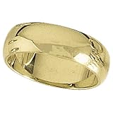 14K Yellow Gold Half Round Ladies Wedding Band