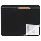 Rubbermaid 26221 Contemporary Vinyl Desk Pad w/Clear Overlay, 19x24, Black