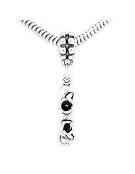 Sterling Silver Snowboard Dangle Bead Charm