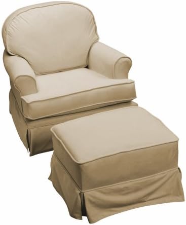 The Rockabye Glider Round Back Glider, Micro Fiber Beige