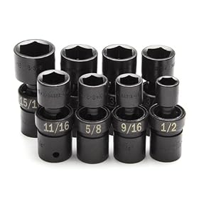 SK Hand Tools 34301 8-Piece 1 2-Inch Drive 6 Point Swivel Fractional Impact Socket Set by SK Hand Tool