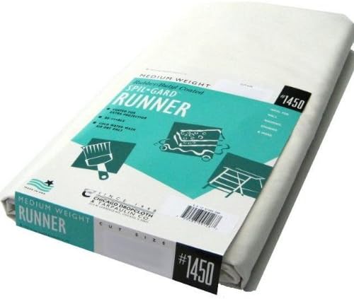 12 Pack Chicago Dropcloth PS-0415-DEL 4-1/2' x 15' Rubber Butyl Coated Spil-Gard Runner Dropcloth Single Coated Medium Duty (#1450)