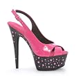 6 Inch Sexy Shoes Slingback Star Platform Shoes White Pink Peep Toe