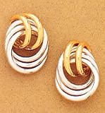 High Polished 14kt Two-Tone Gold Love Knot Earrings