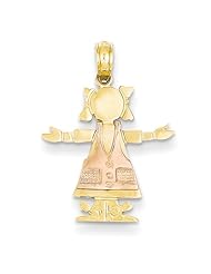 14K Two-tone Girl Charm Pendant