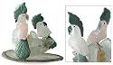 Gemstone sculpture, 'Cockatoos in Love' 6" W 2" L