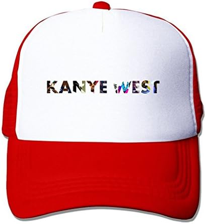 BYPGLT Kanye West Word Adjustable Printing Mesh Cap Snapback Unisex Custom Hats Red
