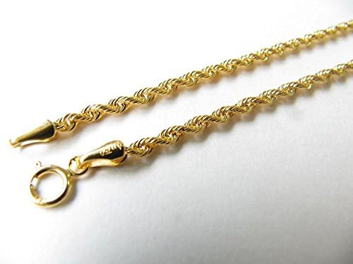 Comorose New Arrival Authentic Fine 18K Yellow Gold Rope Chain Necklace 18k 17.7 Yellow Gold 2.2