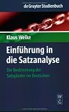 Einführung in die Satzanalyse (de Gruyter Studienbuch) (de Gruyter Studienbuch)
