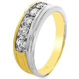 10K Two Tone 1.00 Carat Diamond Ring - Size 10