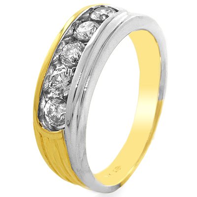 10K Two Tone 1.00 Carat Diamond Ring - Size 10