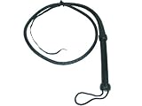 BLACK LEATHER BULL HORSE TRAINING WHIP FOUETS DE CUIR